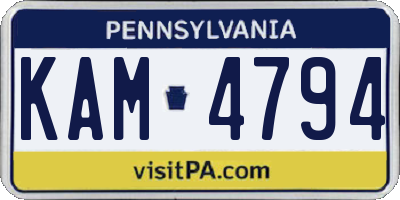 PA license plate KAM4794