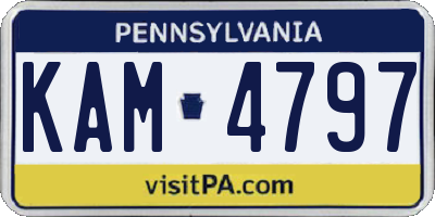 PA license plate KAM4797