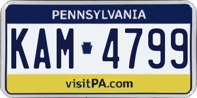 PA license plate KAM4799