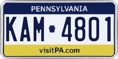 PA license plate KAM4801