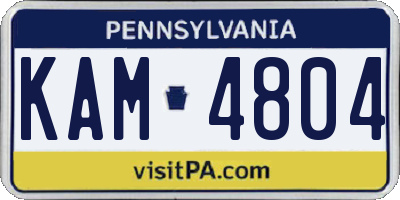 PA license plate KAM4804