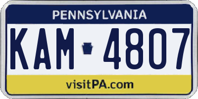 PA license plate KAM4807