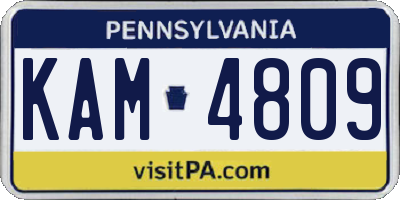 PA license plate KAM4809