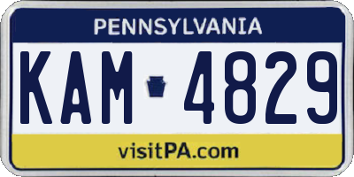 PA license plate KAM4829