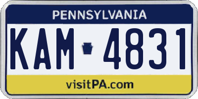 PA license plate KAM4831