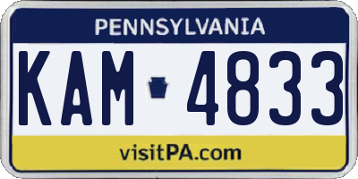 PA license plate KAM4833