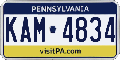 PA license plate KAM4834