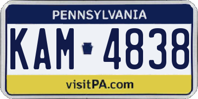 PA license plate KAM4838