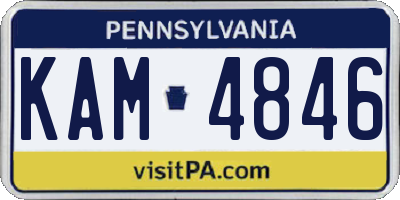 PA license plate KAM4846