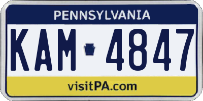 PA license plate KAM4847