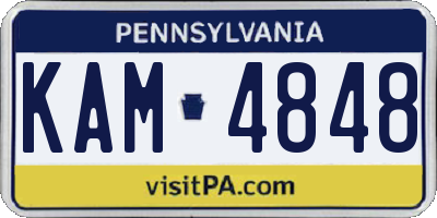 PA license plate KAM4848