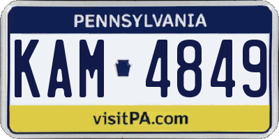 PA license plate KAM4849