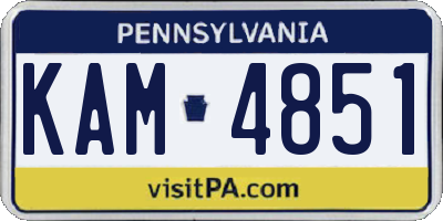 PA license plate KAM4851