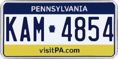 PA license plate KAM4854