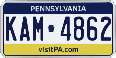 PA license plate KAM4862