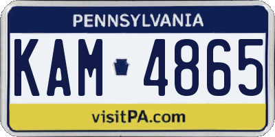 PA license plate KAM4865