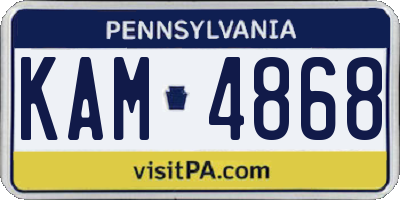 PA license plate KAM4868