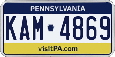 PA license plate KAM4869