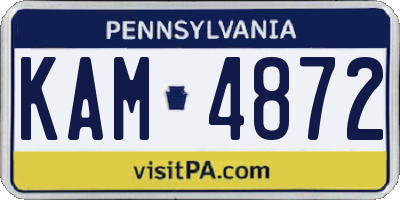 PA license plate KAM4872
