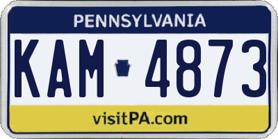 PA license plate KAM4873
