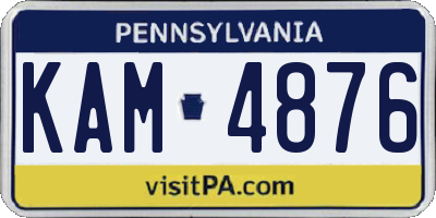 PA license plate KAM4876