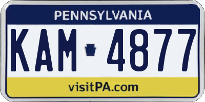 PA license plate KAM4877
