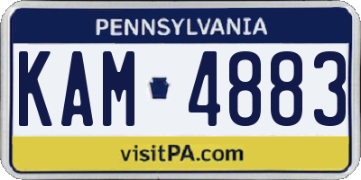 PA license plate KAM4883