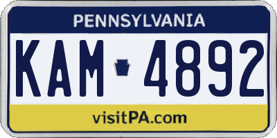 PA license plate KAM4892