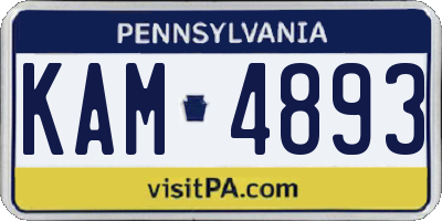 PA license plate KAM4893