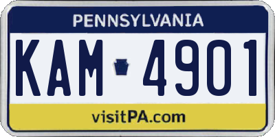 PA license plate KAM4901