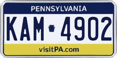 PA license plate KAM4902