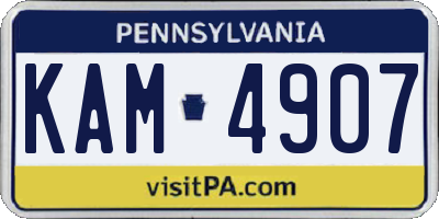 PA license plate KAM4907