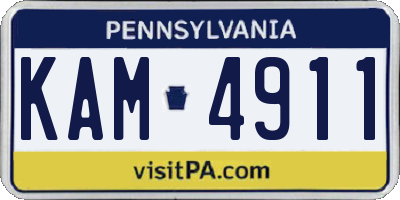 PA license plate KAM4911