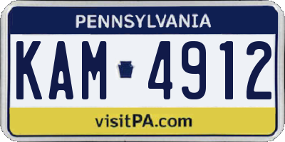 PA license plate KAM4912