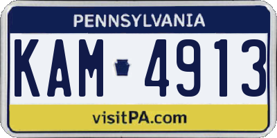 PA license plate KAM4913