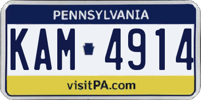 PA license plate KAM4914