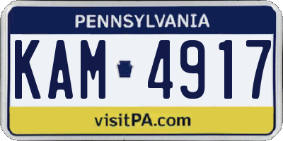 PA license plate KAM4917