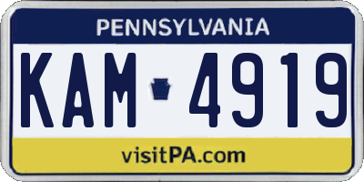 PA license plate KAM4919