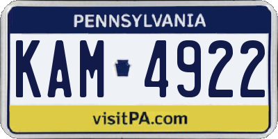 PA license plate KAM4922