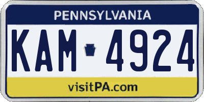 PA license plate KAM4924