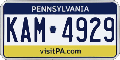 PA license plate KAM4929