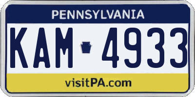 PA license plate KAM4933