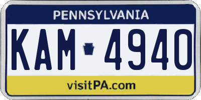 PA license plate KAM4940