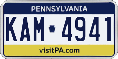 PA license plate KAM4941
