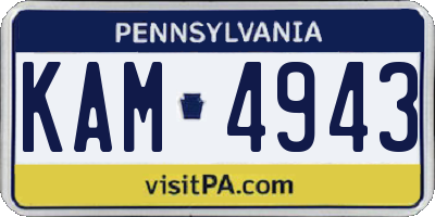 PA license plate KAM4943
