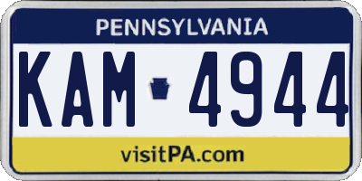 PA license plate KAM4944