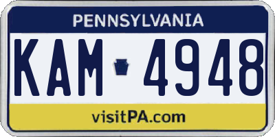 PA license plate KAM4948
