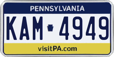 PA license plate KAM4949
