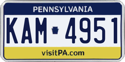 PA license plate KAM4951