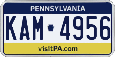 PA license plate KAM4956